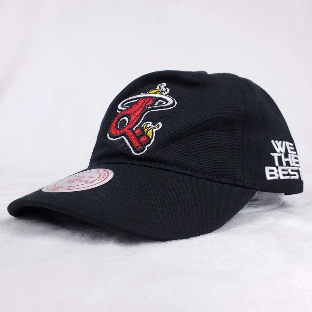 DJ Khalad Miami Heat Mitchell & Ness NBA Dad‎ Hat Cap BR Remix Black NWT